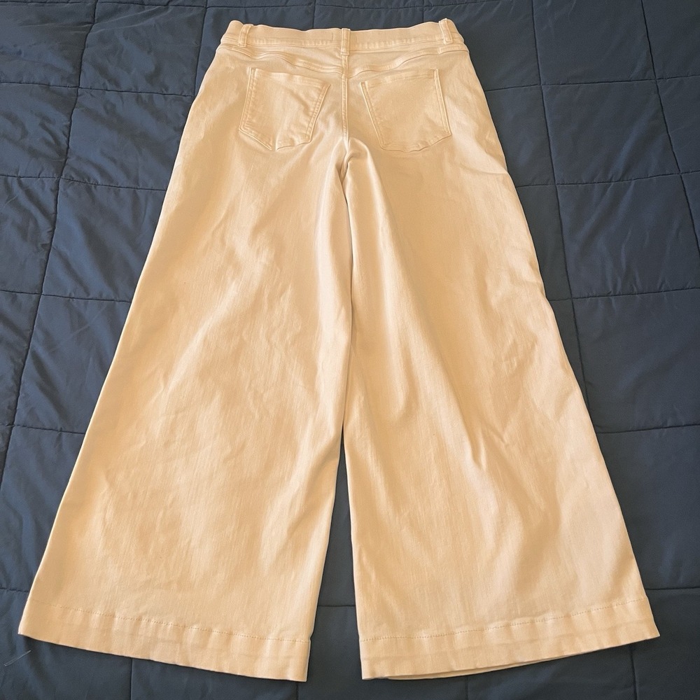 SPANX Shapewear Cropped Wide-Leg Jeans Nautical Large White Stretch Pull On - Picture 4 of 12